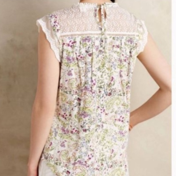 Anthropologie Meadow Rue Nellore Floral Blouse Sm - Picture 3 of 3
